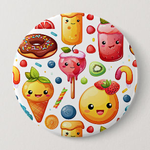 Cheerful funny cute sweets 10 Cm Round Badge