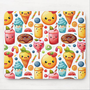 Cheerful funny cute sweets Mouse Mat
