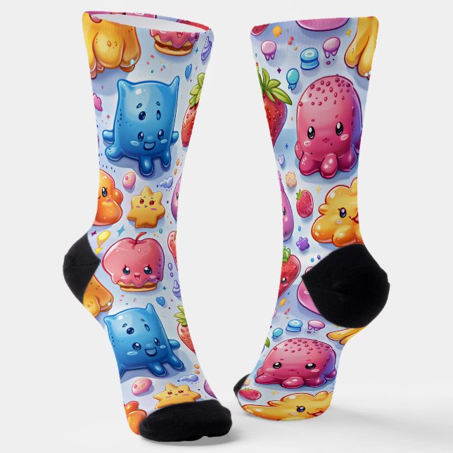  Cheerful funny cute sweets  Socks (Angled)