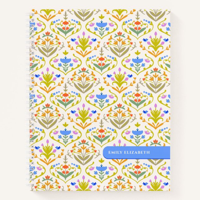Cheerful Garden Botanical Personalised  Notebook (Front)