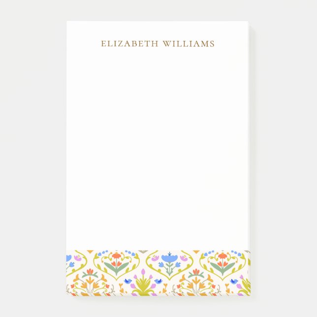 Cheerful Garden Botanical Personalised Stationery Post-it Notes (Front)