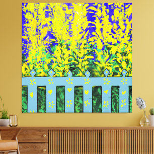 Cheerful Garden Escape: A Dance of Yellow Blooms  Canvas Print