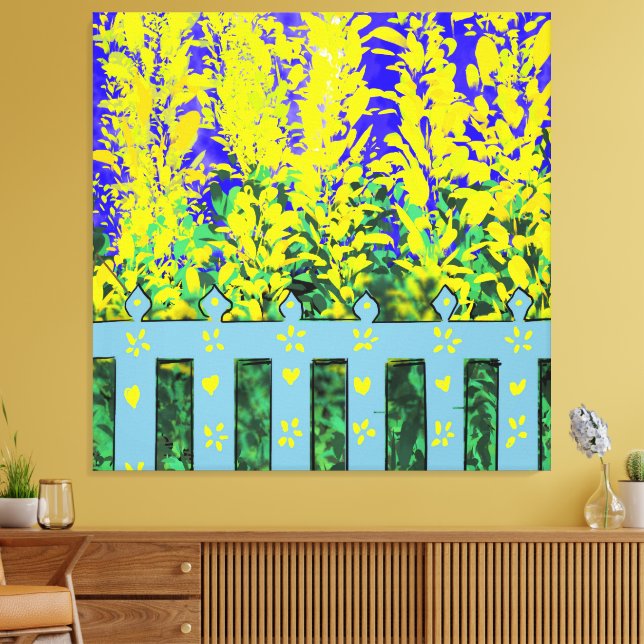 Cheerful Garden Escape: A Dance of Yellow Blooms  Canvas Print (Insitu(LivingRoom))