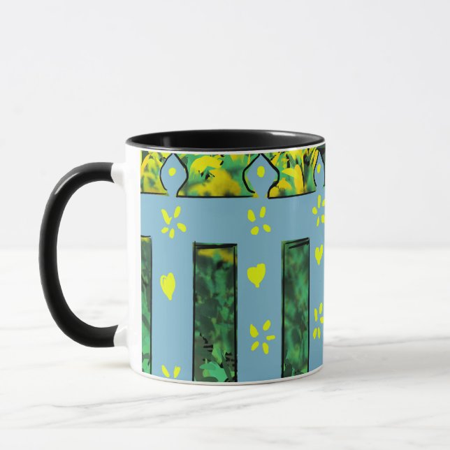 Cheerful Garden Escape: A Dance of Yellow Blooms  Mug (Left)