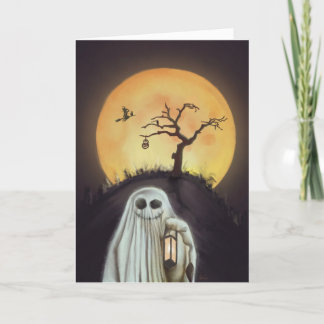 Cheerful Ghost! 5x7 fold over card!  Holiday Card