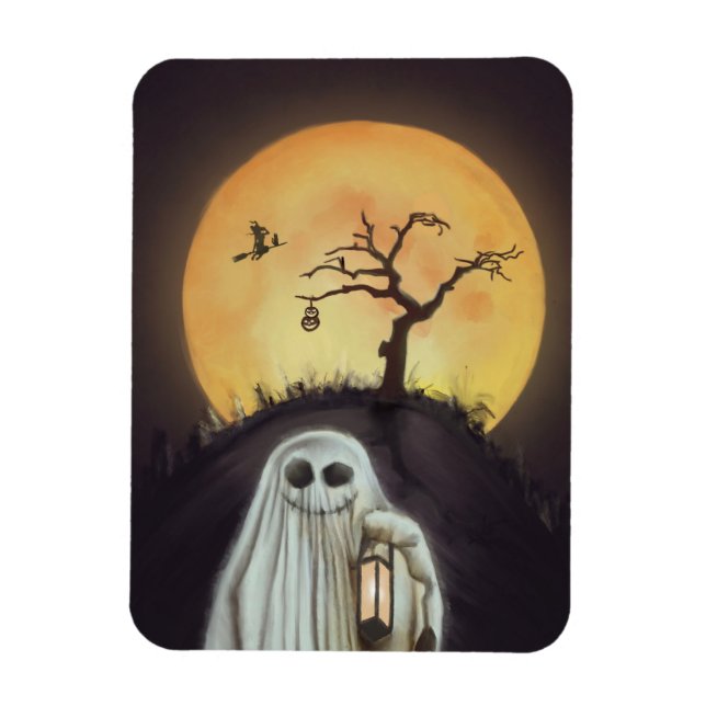 Cheerful Ghost Halloween Magnet! Magnet (Vertical)