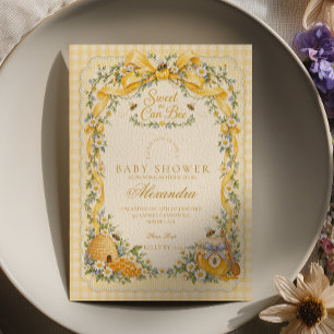 Cheerful Gingham Sweet as Can Bee Invitation