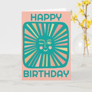 Cheerful Glow Sun HAPPY BIRTHDAY Customised BDAY Card