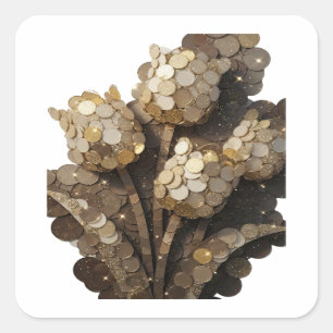 Cheerful Gold Abstract Sticker Motif
