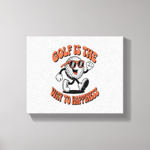 Cheerful Golf Ball Mascot Canvas Print