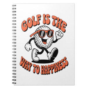 Cheerful Golf Ball Mascot Notebook