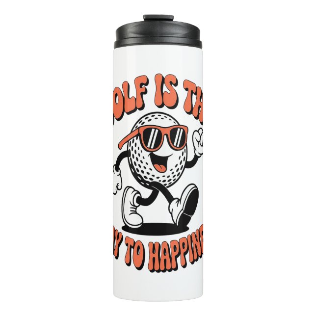 Cheerful Golf Ball Mascot Thermal Tumbler (Front)