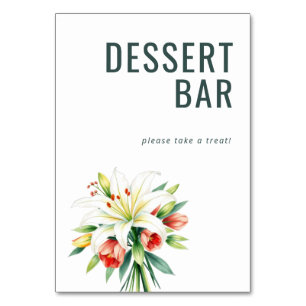 Cheerful Green Watercolor Floral Table Number