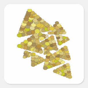 Cheerful Grey GOLDEN TREE Sticker Print
