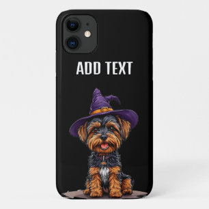 Cheerful Halloween Dog Wearing a Witch Hat iPhone 11 Case