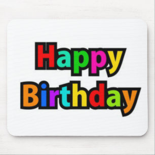 Cheerful Happy Birthday Text Mouse Mat