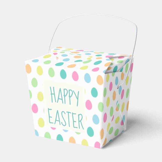 Cheerful Happy Easter Pastel Colourful Favour Box (Front Side)