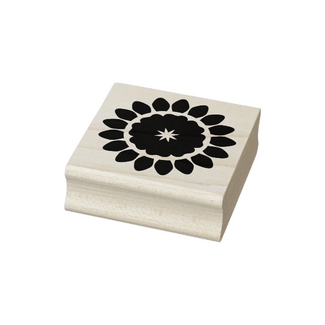 Cheerful Happy Graphic Sunflower Flower Blossom Rubber Stamp (Stamp)