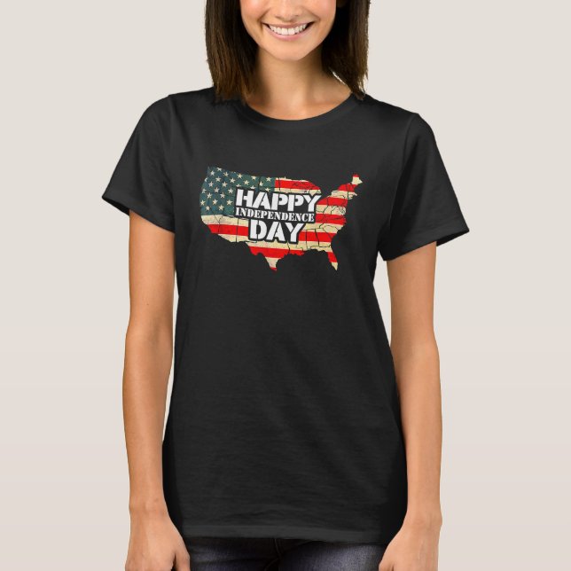Cheerful Happy Independence Day Artwork  Happy 4th T-Shirt (Front)