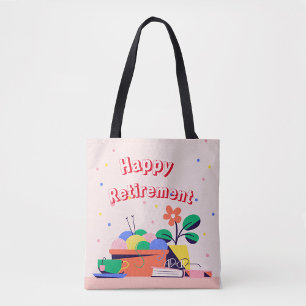 Cheerful “Happy Retirement” Tote Bag