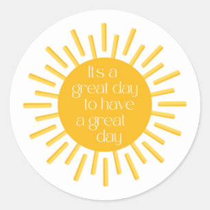 Cheerful Have a Great Day Happy Mail Classic Round Sticker