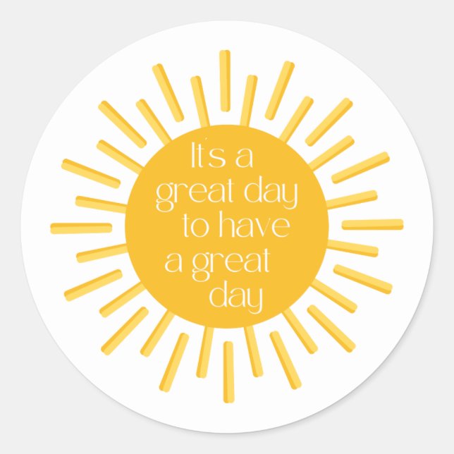 Cheerful Have a Great Day Happy Mail Classic Round Sticker (Front)