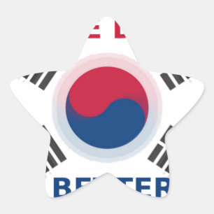 Cheerful "Have a Nice Day" Korean Flag Art design Star Sticker
