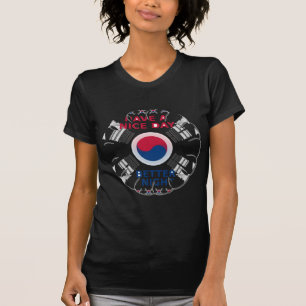 Cheerful "Have a Nice Day" Korean Flag Art Design T-Shirt