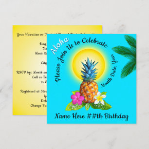 Cheerful Hawaiian Birthday Invitations