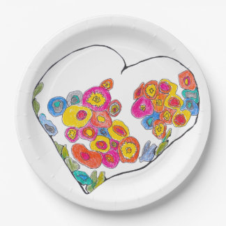 Cheerful Heart by Lydia's Art Sangria Paper Plate