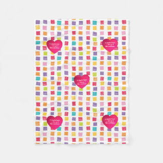 Cheerful Heart Colourful Pattern Fleece Blanket