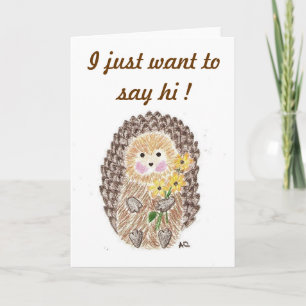 Cheerful hedgehog greeting card