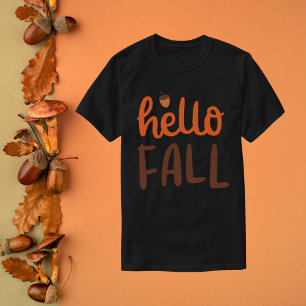 Cheerful Hello Fall Acorn T-Shirt