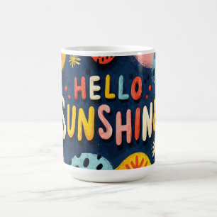 Cheerful "Hello Sunshine" Greeting Coffee Mug