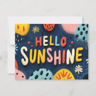 Cheerful "Hello Sunshine" Greeting Postcard