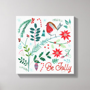 Cheerful Holiday - Be Jolly Canvas Print