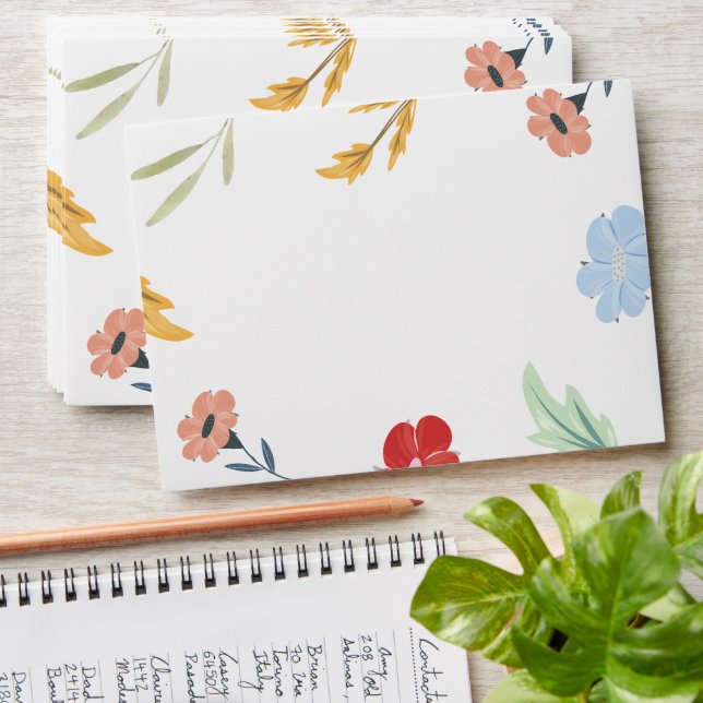 Cheerful Joyful Colourful Floral Wedding Envelope (Stacked)