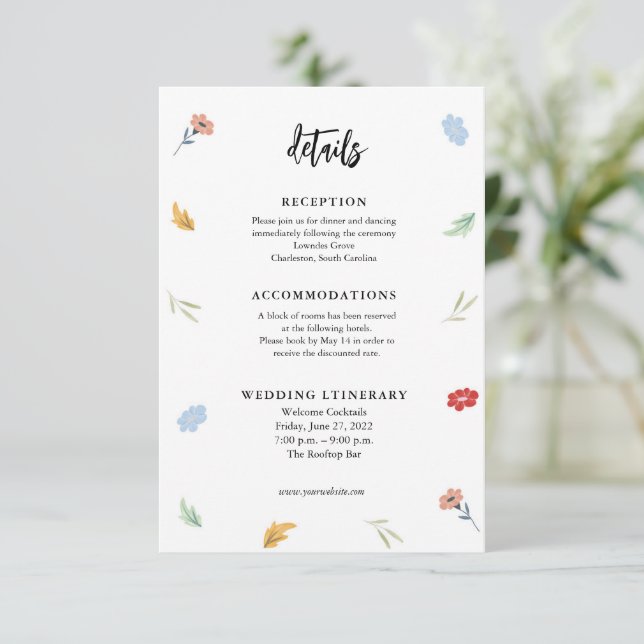 Cheerful Joyful Colourful Wedding Enclosure cards (Standing Front)