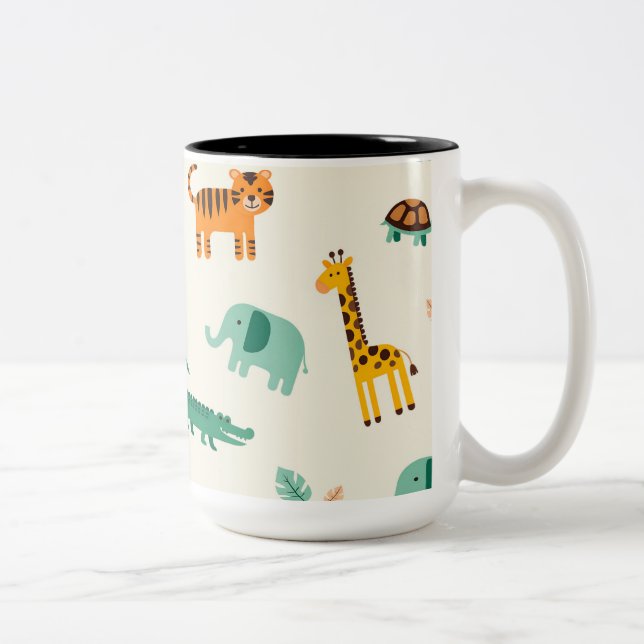 Cheerful Jungle Animal Mug Gift for Animal Lovers (Right)