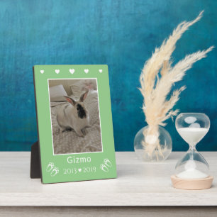 Cheerful Kids Rabbit Keepsake Green Photo Memorial Plaque