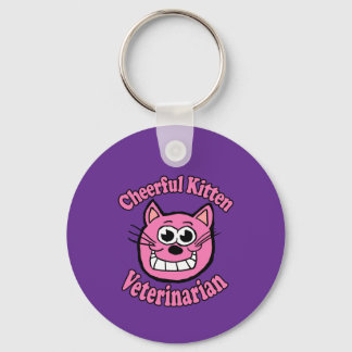 Cheerful Kitten Veterinarian Key Ring