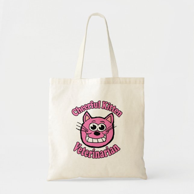 Cheerful Kitten Veterinarian Tote Bag (Front)