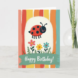 Cheerful Ladybug Birthday Card