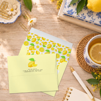 Cheerful Lemon Citrus Pattern Envelope