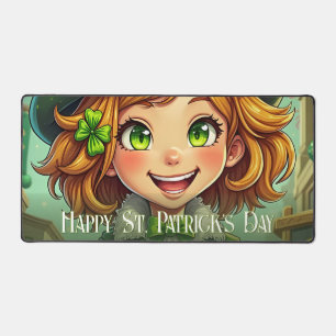 Cheerful Leprechaun - St. Patrick's Day Lucky Char Desk Mat