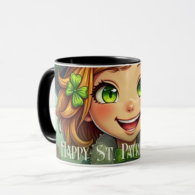 Cheerful Leprechaun - St. Patrick's Day Lucky Char Mug (Front Left)