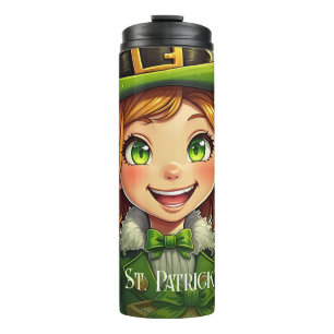 Cheerful Leprechaun - St. Patrick's Day Lucky Char Thermal Tumbler