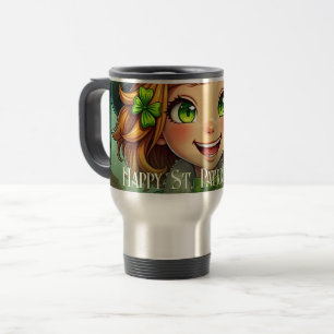 Cheerful Leprechaun - St. Patrick's Day Lucky Char Travel Mug