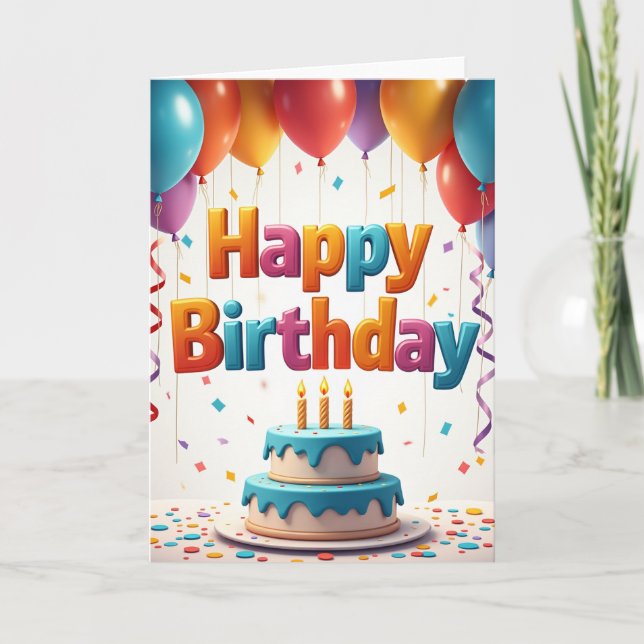 Cheerful Lettering Card (Front)