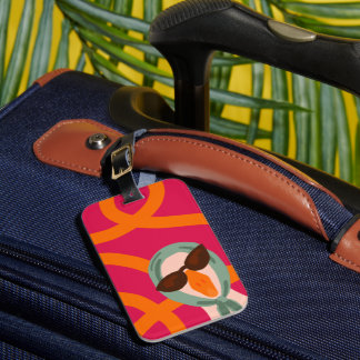 Cheerful luggage label with Sassy Goose